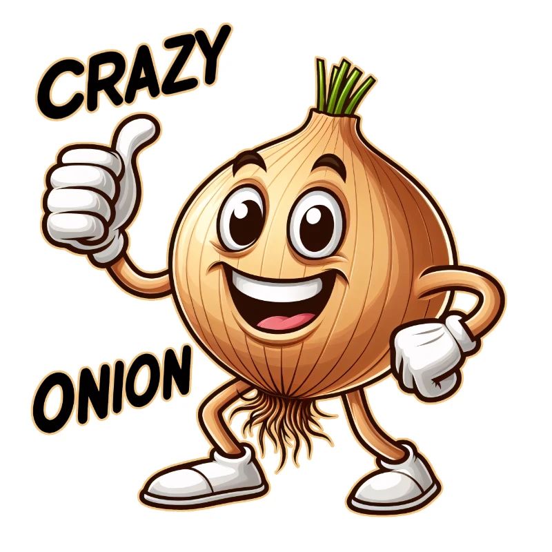 Crazy Veggies: Onion With Goatee and Thumbs Up