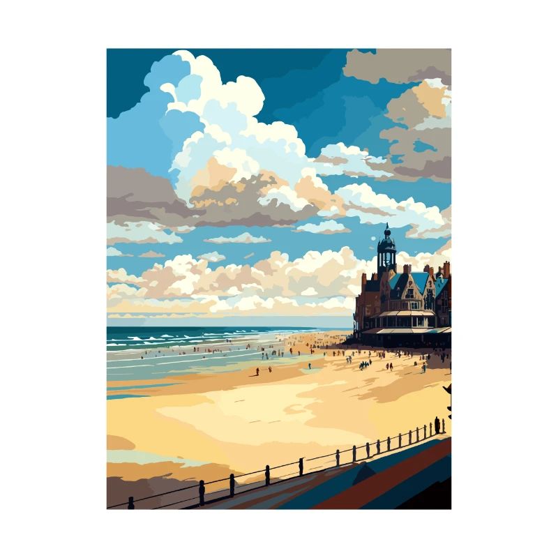 Plage de Scheveningen, Pays-Bas, affiche de voyage