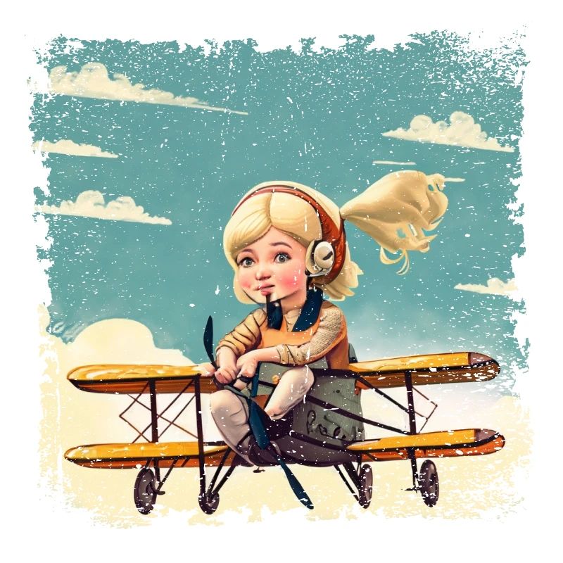 Mädchen sitzt auf einem Doppeldecker | Fantasy