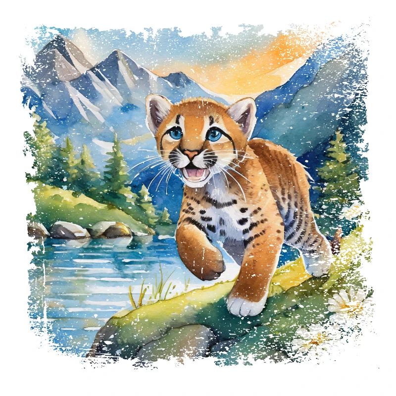 Niedlicher junger Tiger | Kinderbuchstil