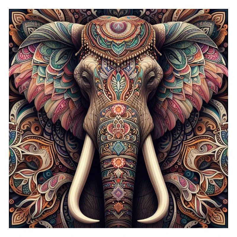Éléphant décoré
