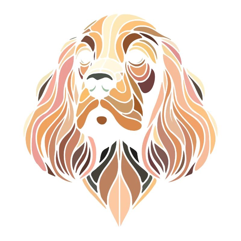 Cocker Spaniel Hundekopf geometrische Kunst Polygon Kunst