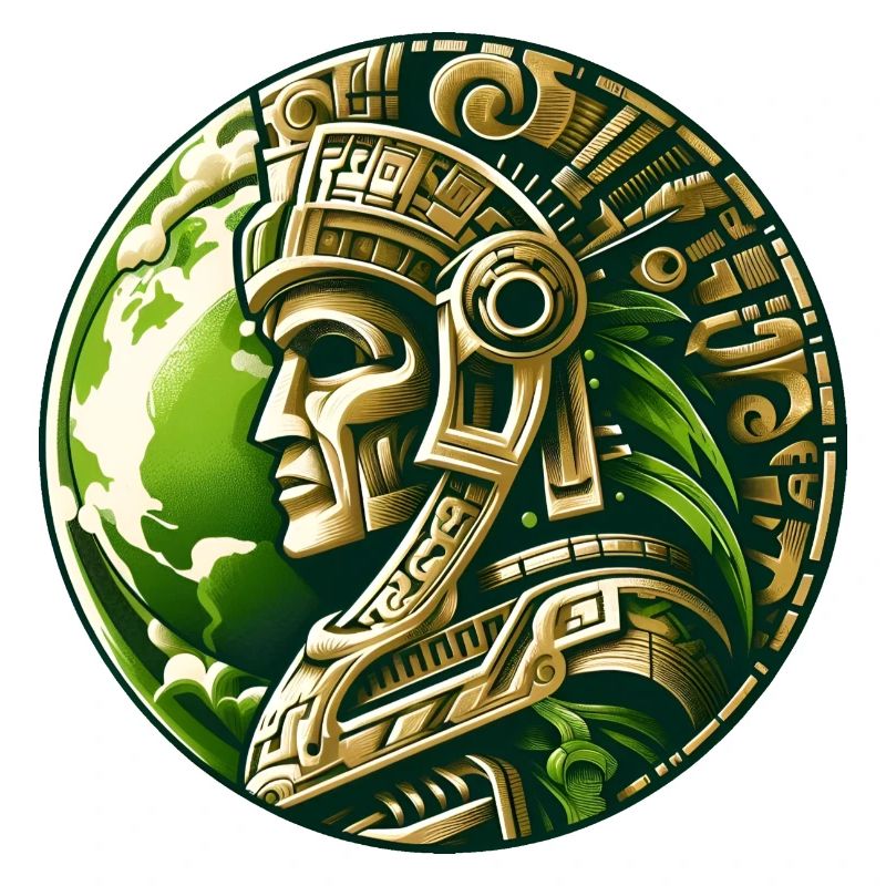 Ancient Aztec Warrior Gold Earth