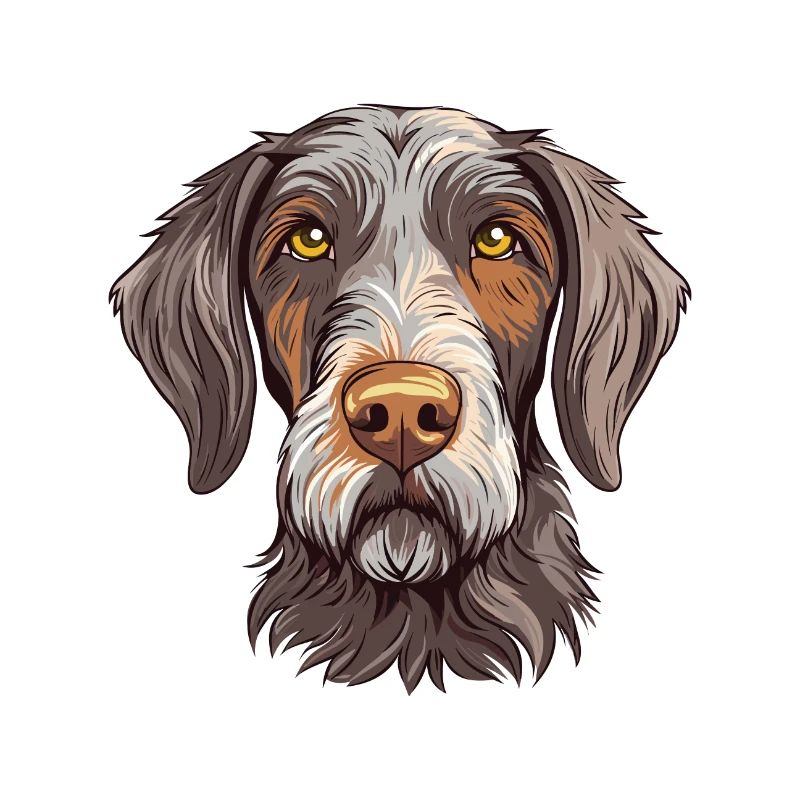 Deutsches drahthaariges Pointer-Hund-Rasse-Aquarell-Auto