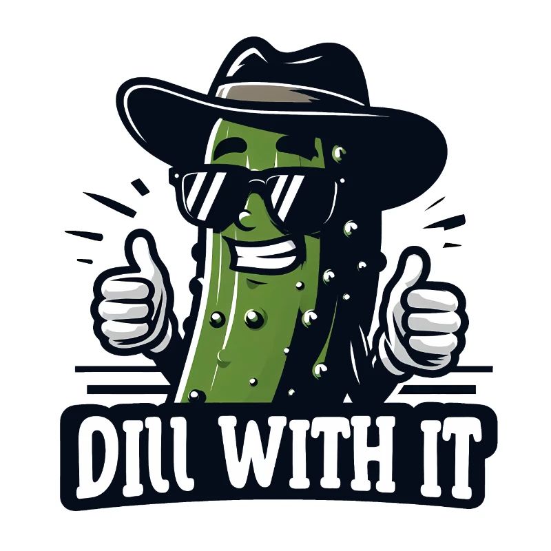Cool Dill Pickle Pun "Dill With It" Funny Cucumber