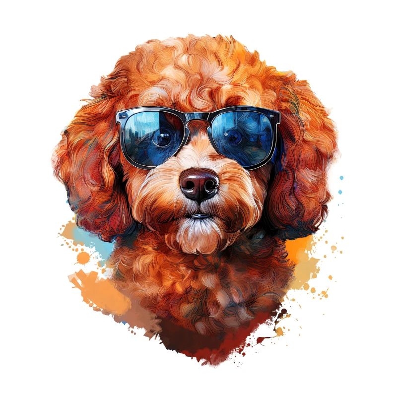 Kleinpudel mit Sonnenbrille
