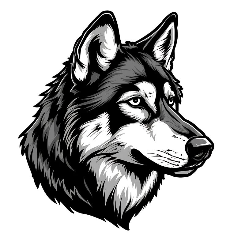 Porträtillustration eines atemberaubenden Wolfes