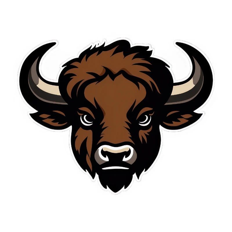 Logo de bison de dessin animé