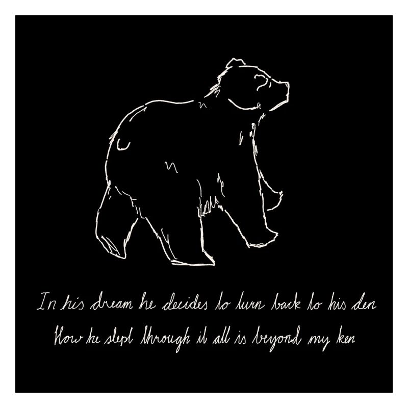 Sleepwalking bear turning back to his den