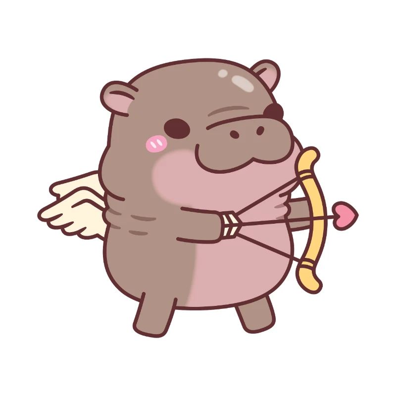 Hippopotame pygmée mignon Cupidon