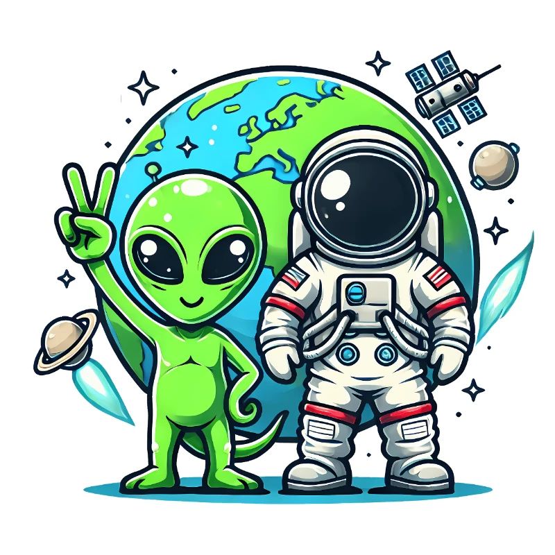 Alien astronauts in space