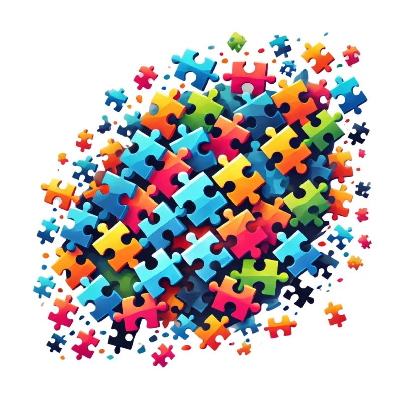 Conception de puzzle coloré pour l’expression créative