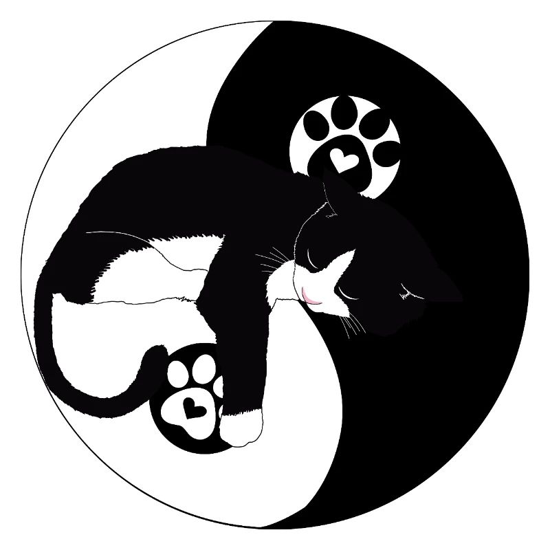 Nighttime Cat on Moon with Paws