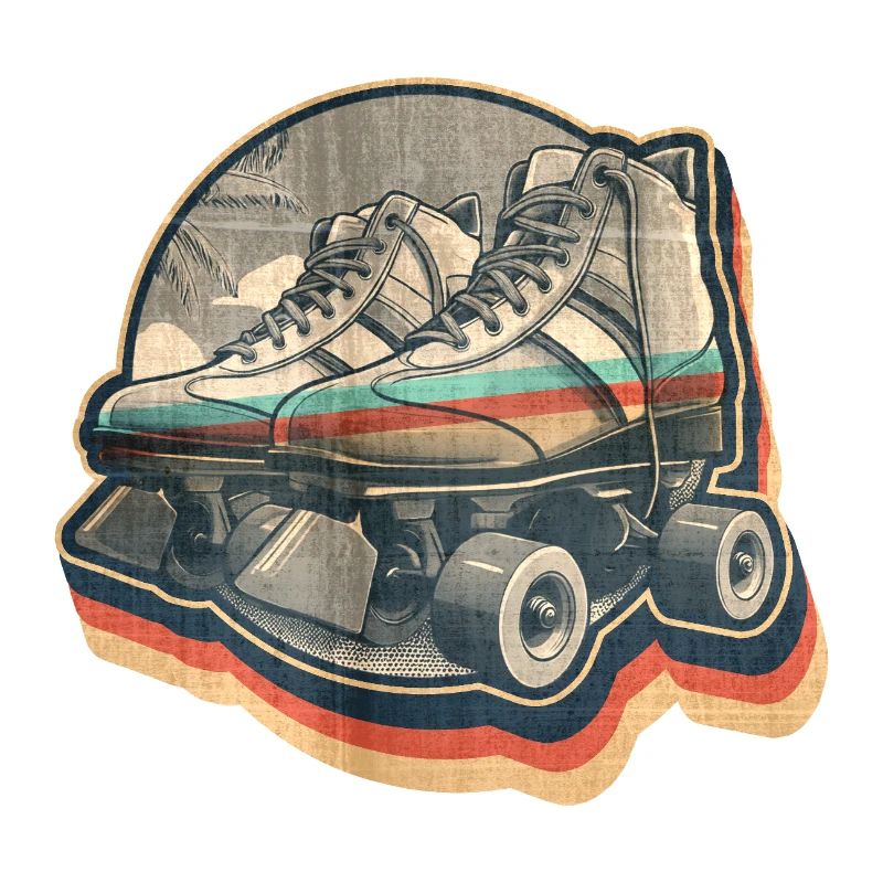 Roller vintage été rétro disco design graphique