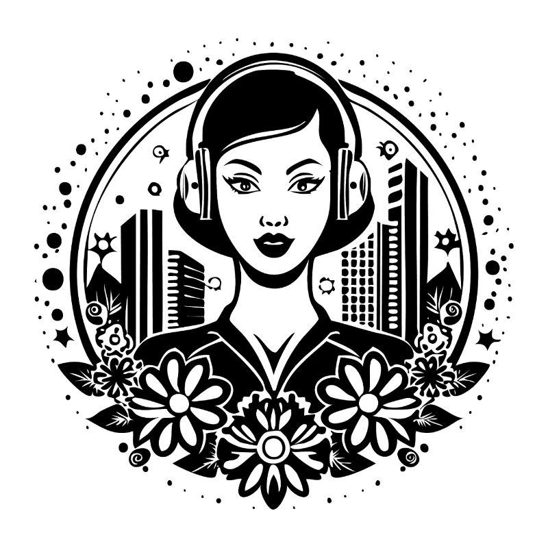 Techno Beat kick – Frau, Kopfhörer, Sequenz