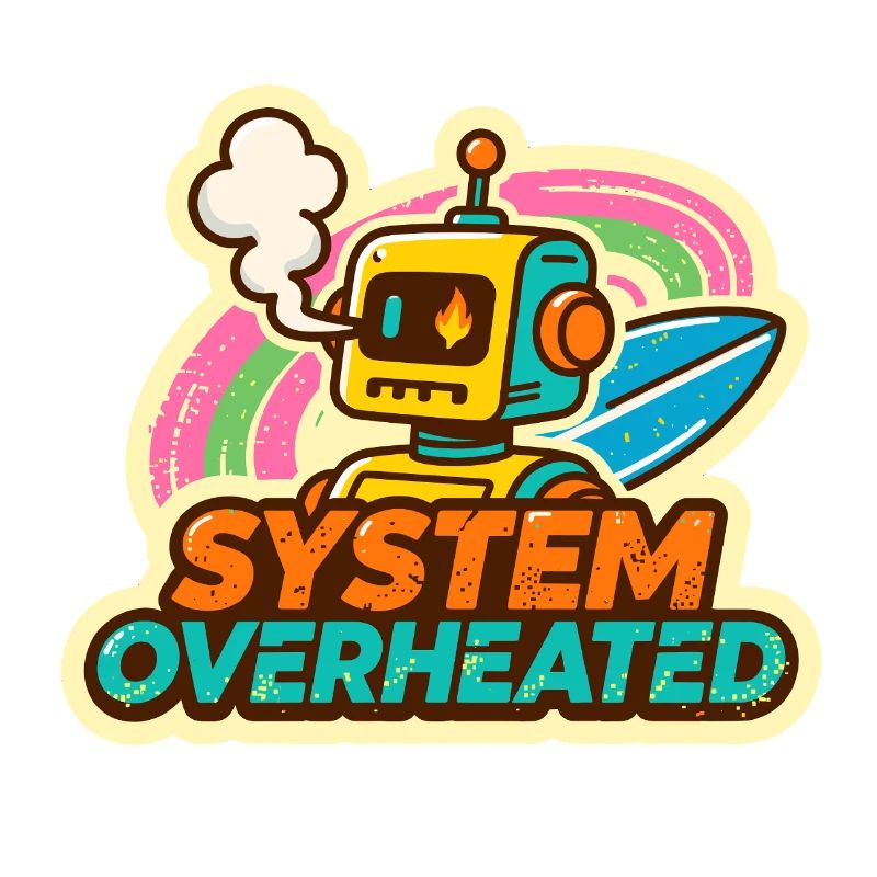 Retro Robot Surf Art Design