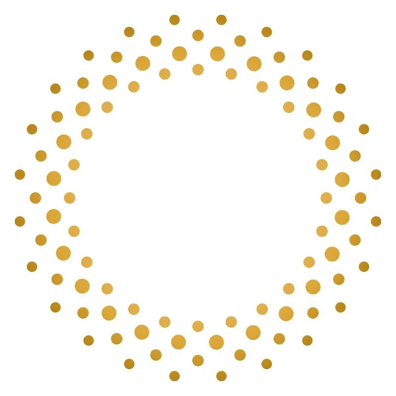 Ring-shaped, golden dot pattern