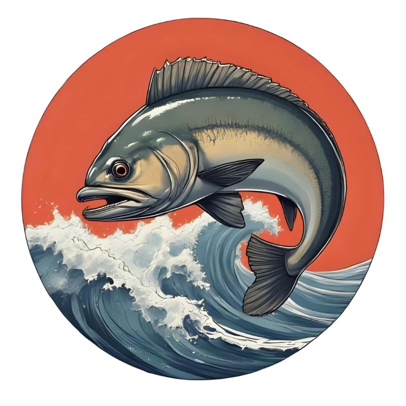 Logo de poisson De L’eau dans la tempête