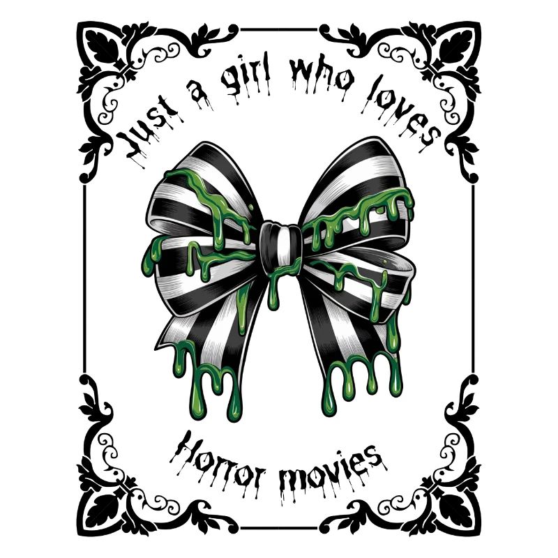 Black and white goth striped bow in a tarot frame 