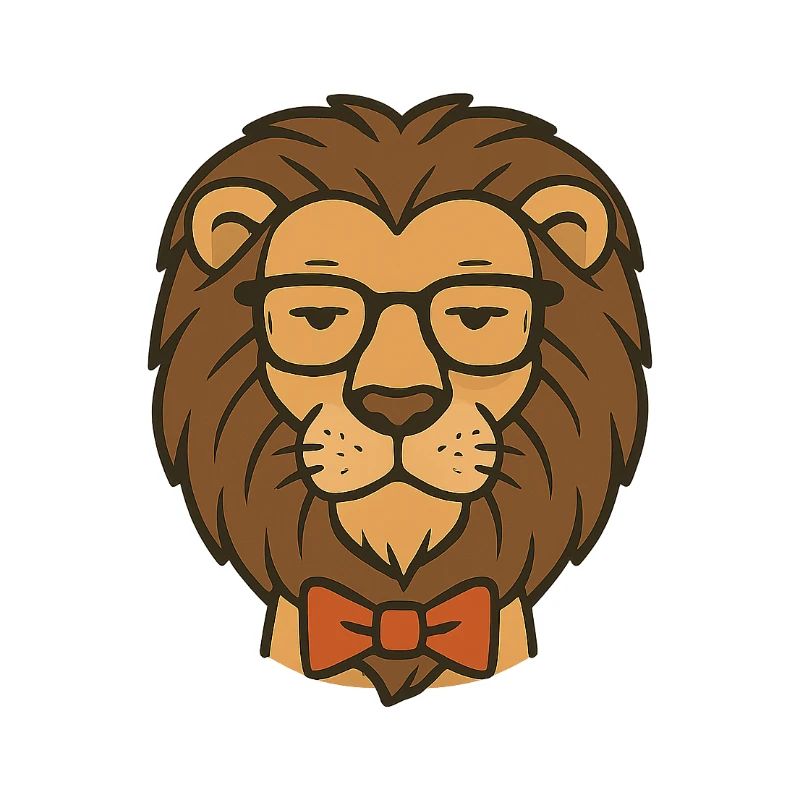 Löwe mit Brille und Fliege