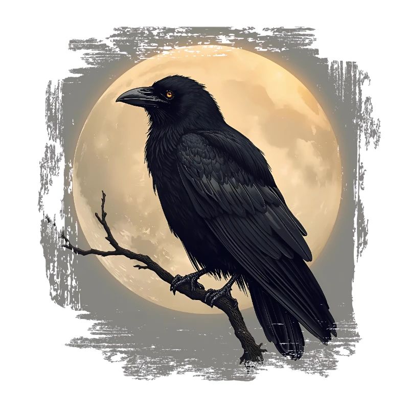 Dark Raven before Full Moon