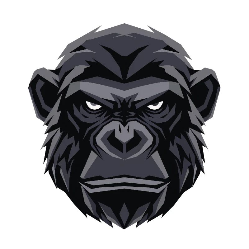 Geometric Gorilla Head