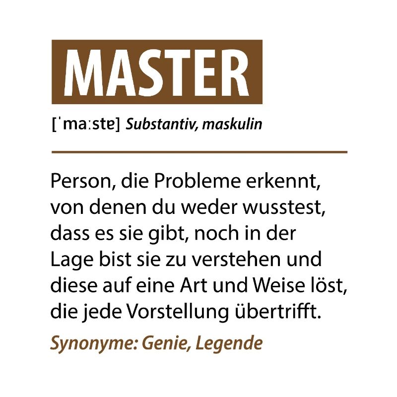 Lustige Master Sprüche Definition Geschenke