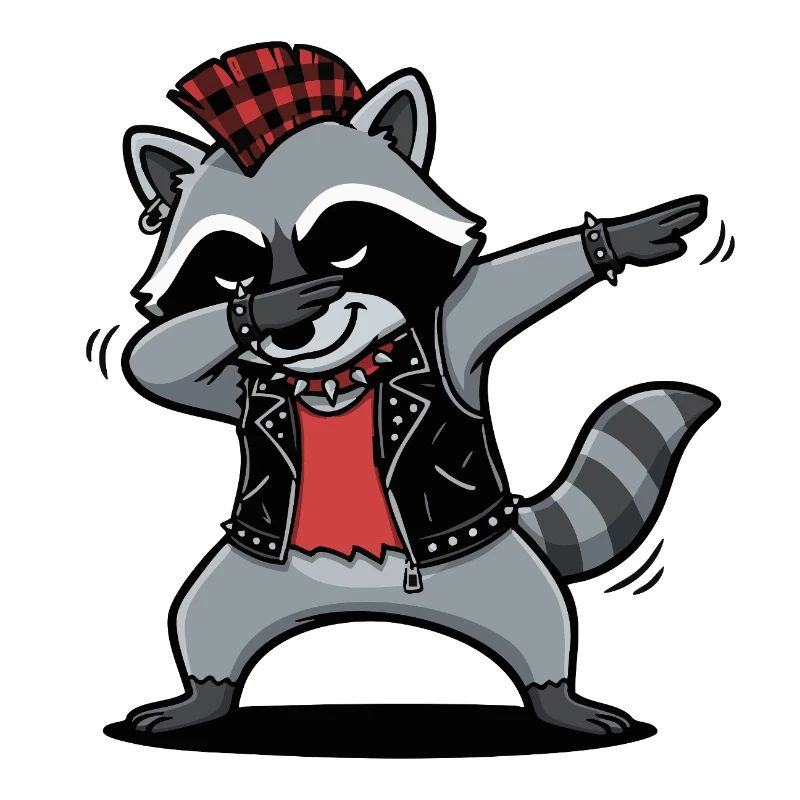 Punkrock Waschbär – DAB Move im Comic Style