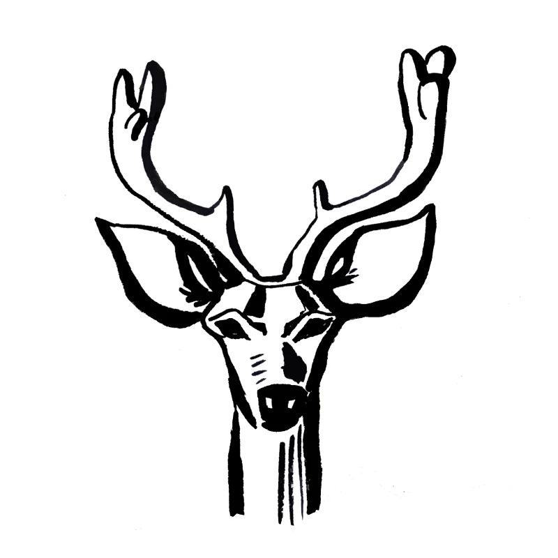 Deer Head Line Style