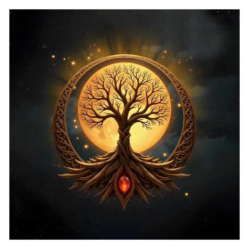 Golden Circle Moon Tree