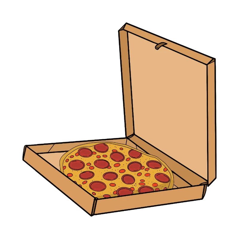 Pizza pepperoni en boîte