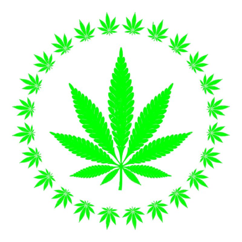 Bague en forme de feuille de cannabis vert vif