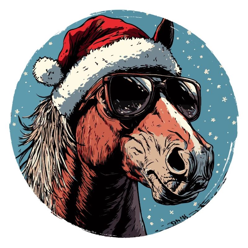Weihnachts-Pferd mit Sonnenbrille
