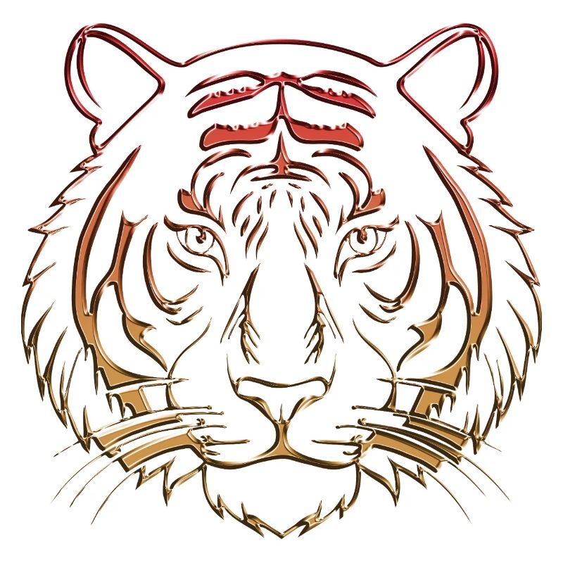 Metallischer Tiger Chrom rotorange
