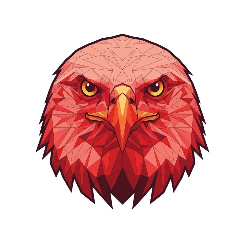 Red Eagle Lowpoly Portrait