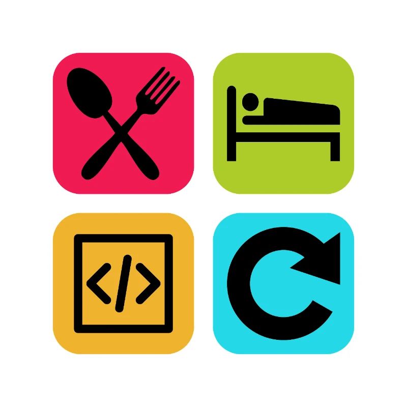 Manger Dormir Code Répéter Citation drôle Dev