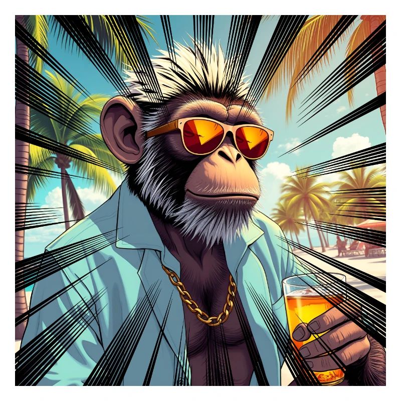 Resort style tropical monkey