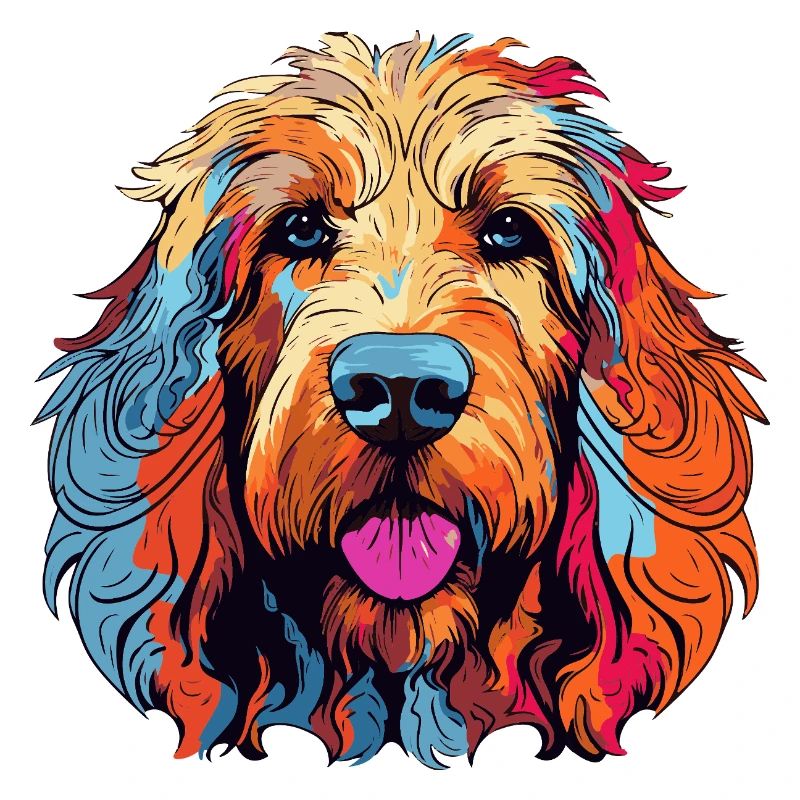 Portrait coloré du chien