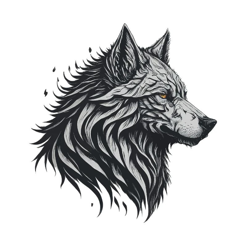 Geometrischer Schwarzer Wolf