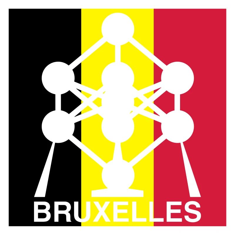 Atomium Brussels – Quadrat-Design mit belgischer Flagge