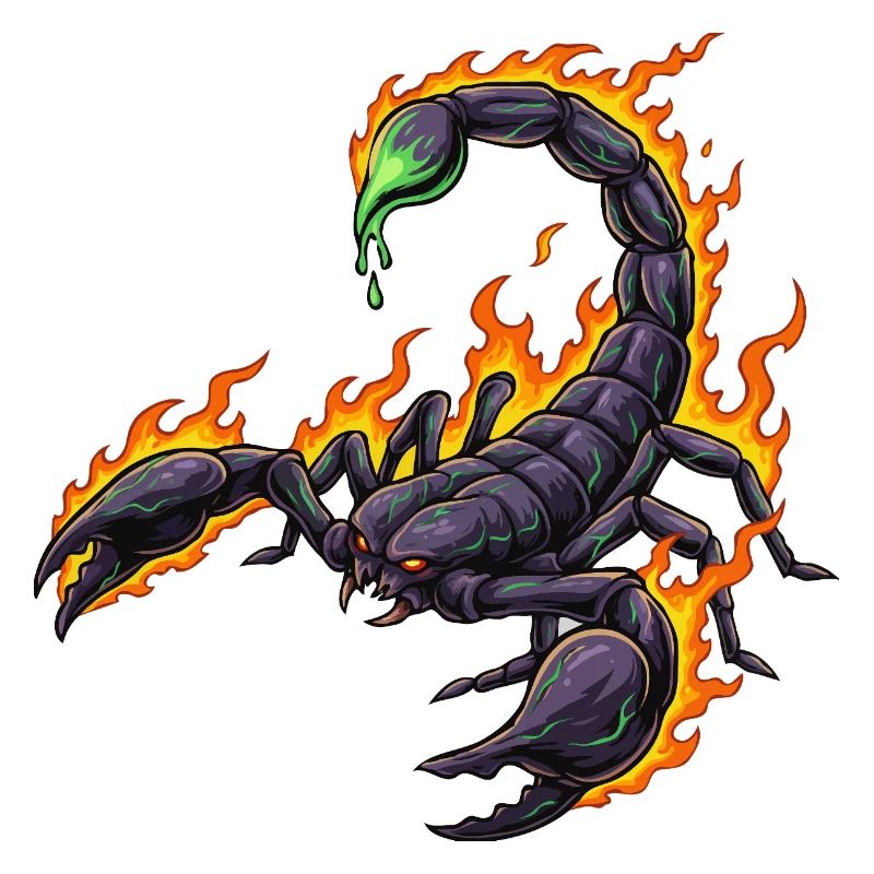 Scorpion with fire