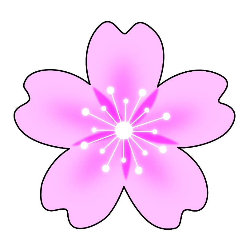 Pink flower with neon rays