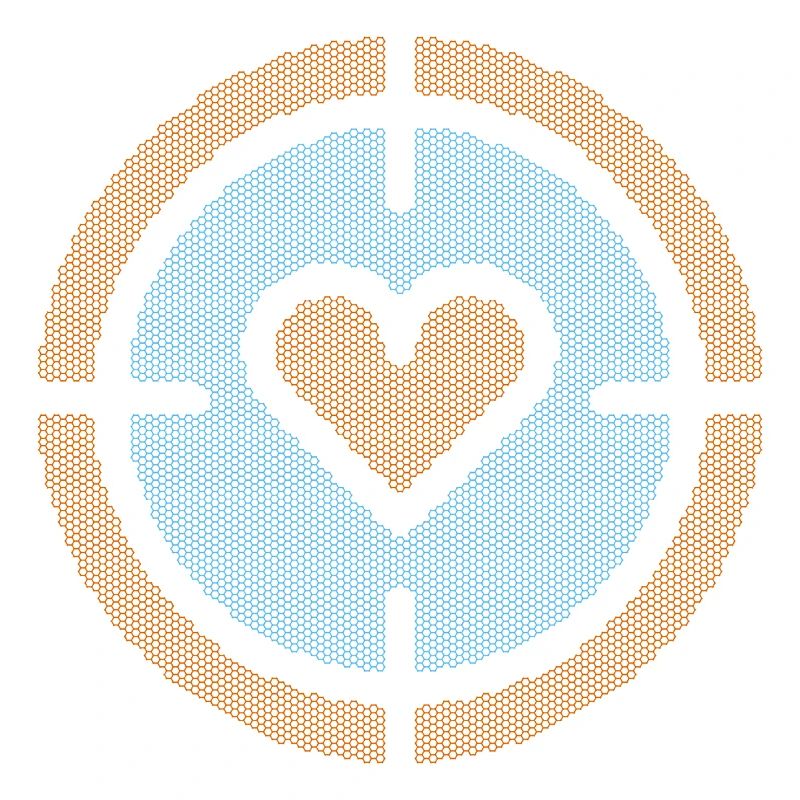 Heart in Target Emblem, honeycomb pattern