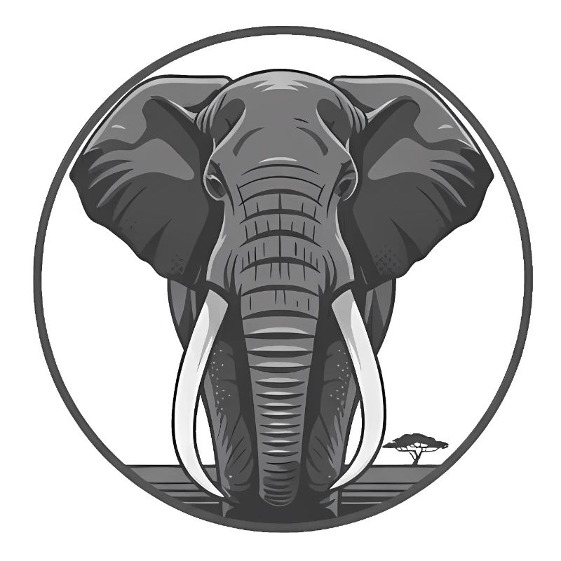 Graphique de cercle de tête d’éléphant
