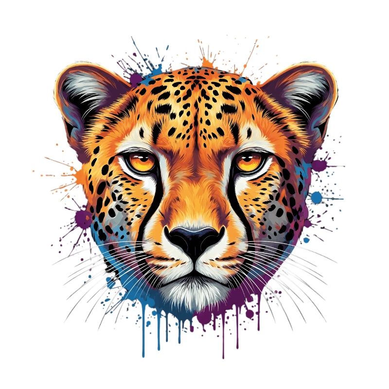 Bunter Leopard – Moderne Tier Illustration