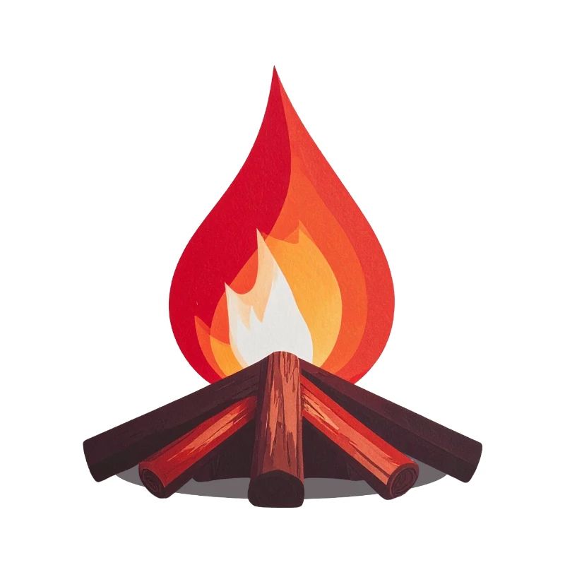 Campfire Flames Illustration