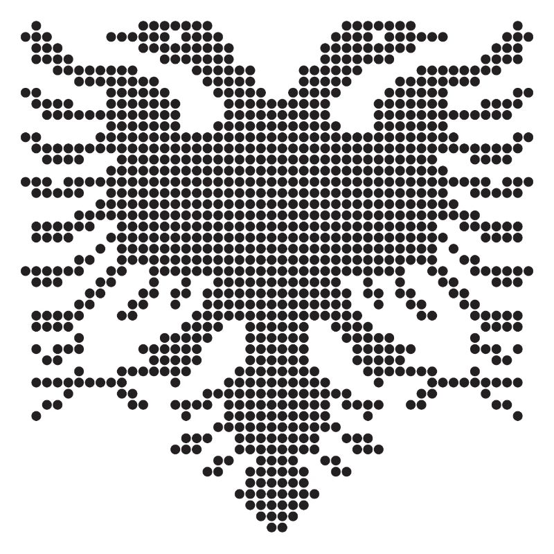 Double Head Albanian Eagle dotted  Silhouette