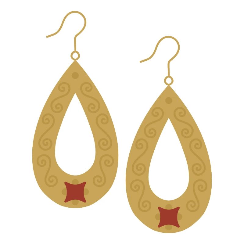 Boho Teardrop Gold Earrings