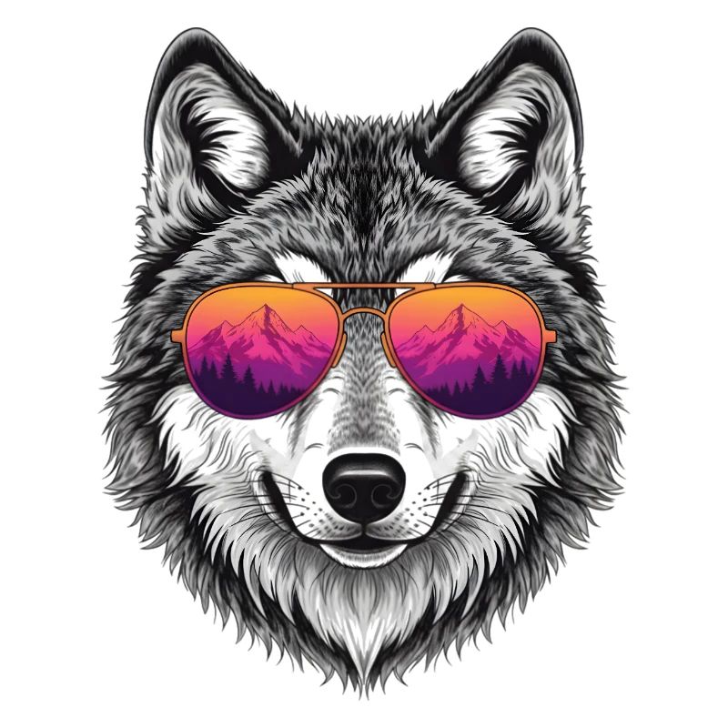 Cool Wolf with Sunglasses Graphic Tee