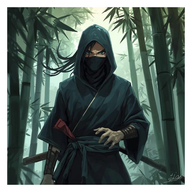 Ninja dans la forêt de bambous